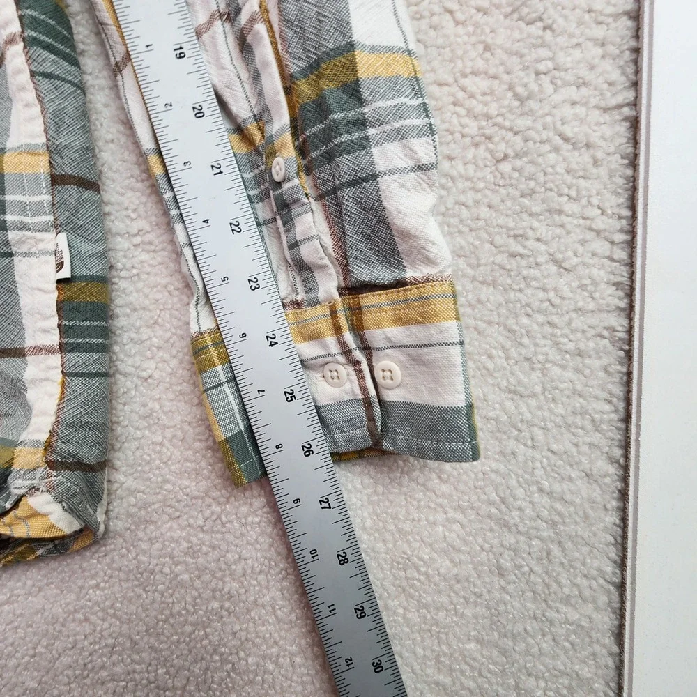 The North Face Plaid Button Down Shirt Mens‎ XXL Yellow Grey Long Sleeve Hiking